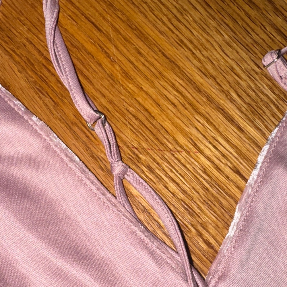 Forever21/ Elegant Pink Velvet Women's Romper - Picture 6 of 7